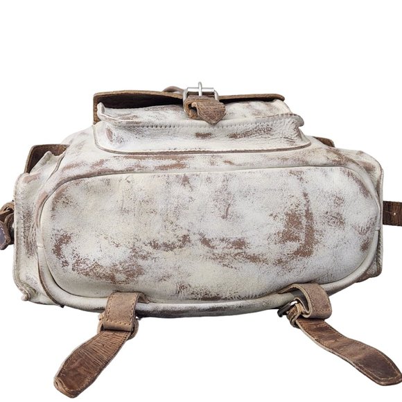 FREEBIRD BY STEVEN BROOKLYN ICE BROWN DISTRESSED LEATHER XL FULL SIZE BACKPACK - Picture 5 of 9